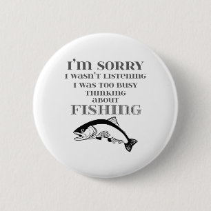 Liebe für Fischer, die über den Fischfang nachdenk Button