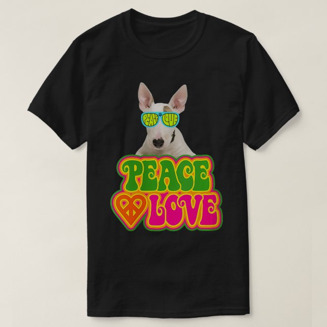 Liebe für Frauen Friedensherz Dog Bull Terrier VNe T-Shirt (Design vorne)