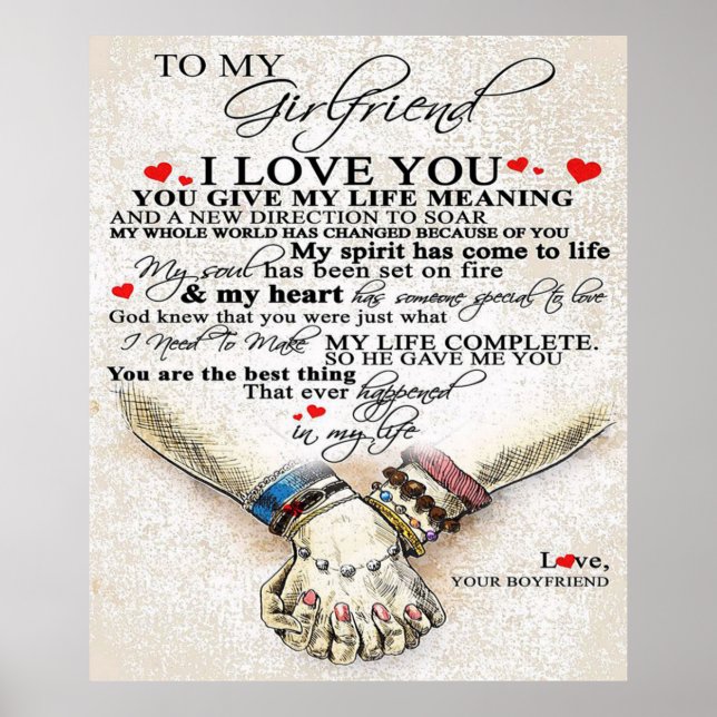 Liebe für Freundin | Bestes Geschenk für die Ehefr Poster (Vorne)