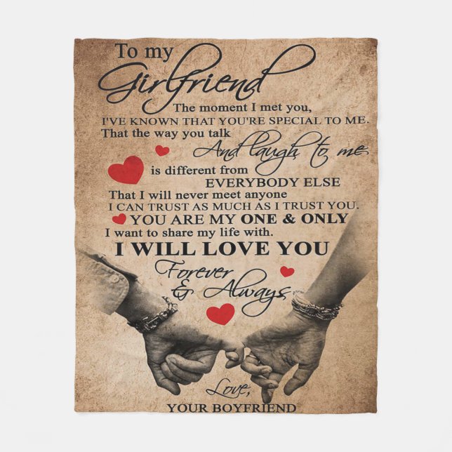 Liebe für Freundin | Bestes Geschenk für Ehefrau Fleecedecke (Vorderseite)