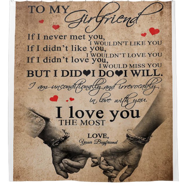 Liebe für Freundin | Funny Quotes Gift Duschvorhang (Vorderseite)