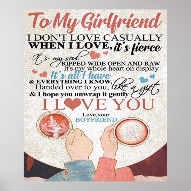 Liebe für Freundin | Funny Quotes Gift Poster (Vorne)