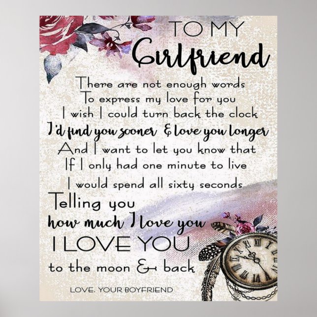 Liebe für Freundin | Love Couple Gift Poster (Vorne)
