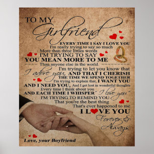 Liebe für Freundin   Niedliches Dekorgeschenk Poster