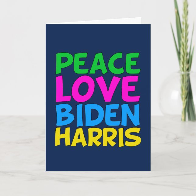 Liebe für Frieden Biden Harris Karte (Vorderseite)