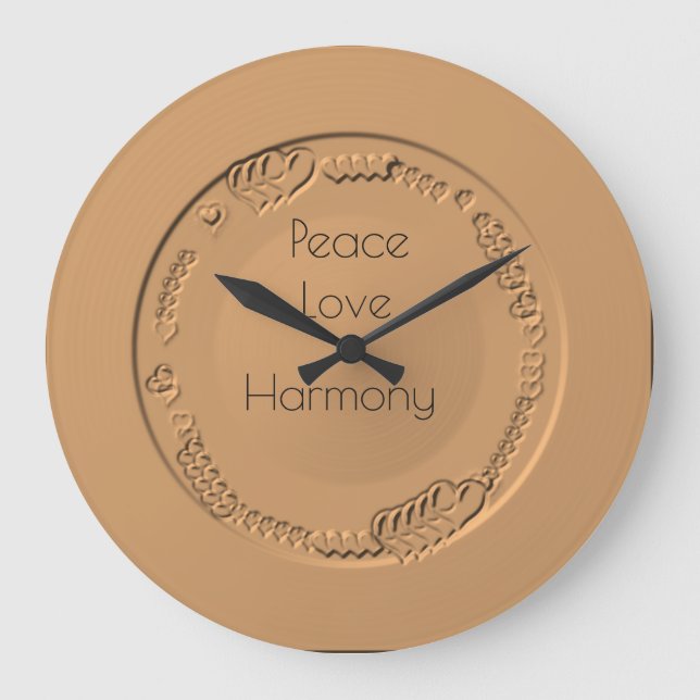 Liebe für Frieden: Harmonischer Text auf der Golde Große Wanduhr (Vorderseite)