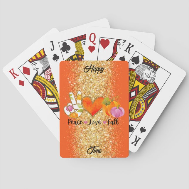 Liebe für Frieden Herbst Benutzerdefinierter Text  Spielkarten (Rückseite)