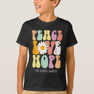 Liebe für Frieden Hoffnung Lila Ribbon Arzneimitte T-Shirt