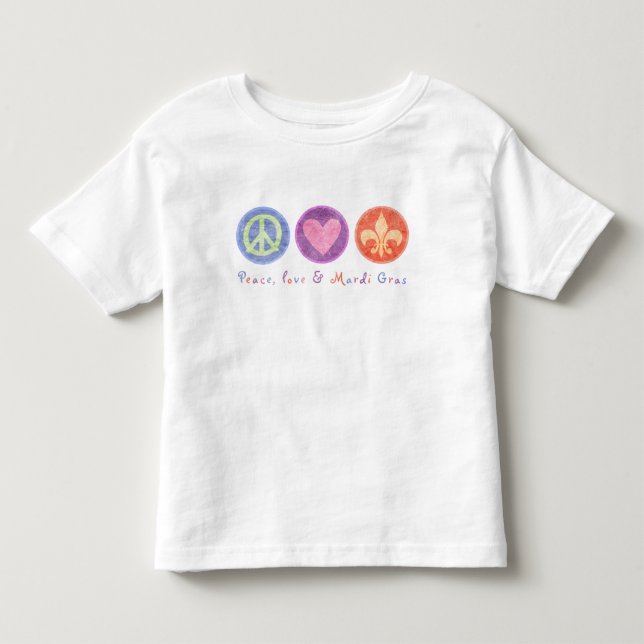 Liebe für Frieden und Mardi Gras Kleinkind T-shirt (Vorderseite)