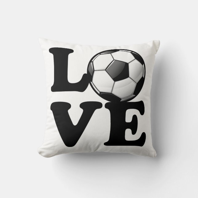Liebe für Fußball-glatten Fußball-Ball Kissen (Vorderseite)