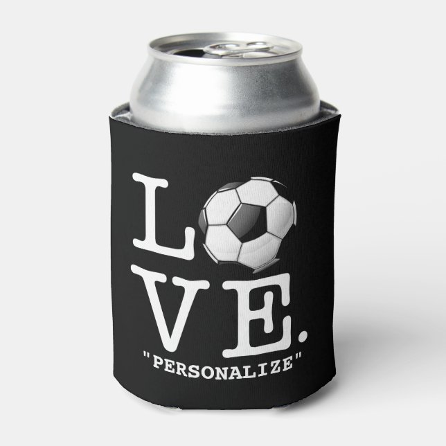 Liebe für Fußball-Glossy-Fußball Dosenkühler (Kanne Vorderseite)