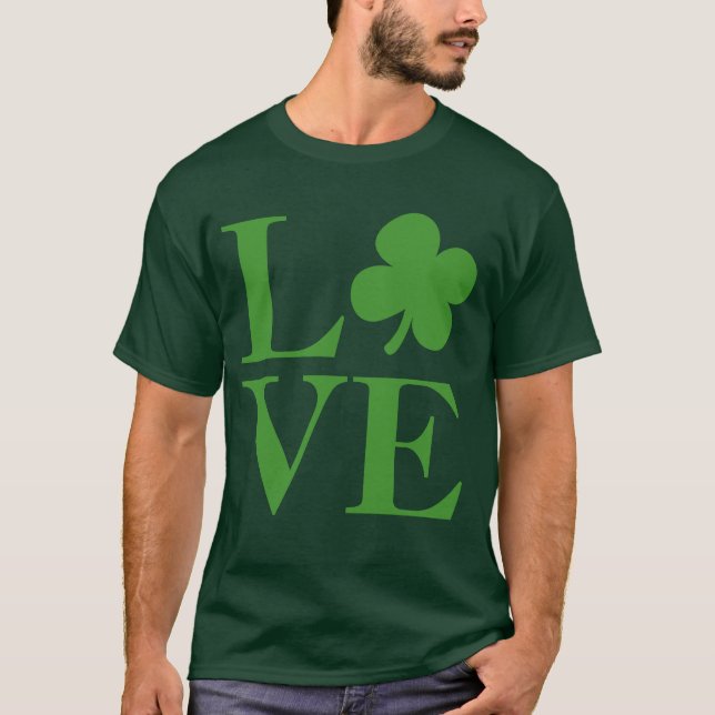 Liebe für grünes Kleeblatt T-Shirt (Vorderseite)