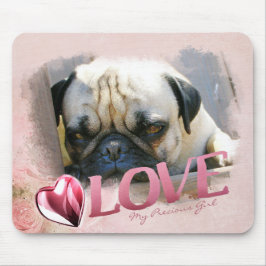 Liebe für Haustiere: Rosa Foto Rahmen, Herz & Lieb Mousepad