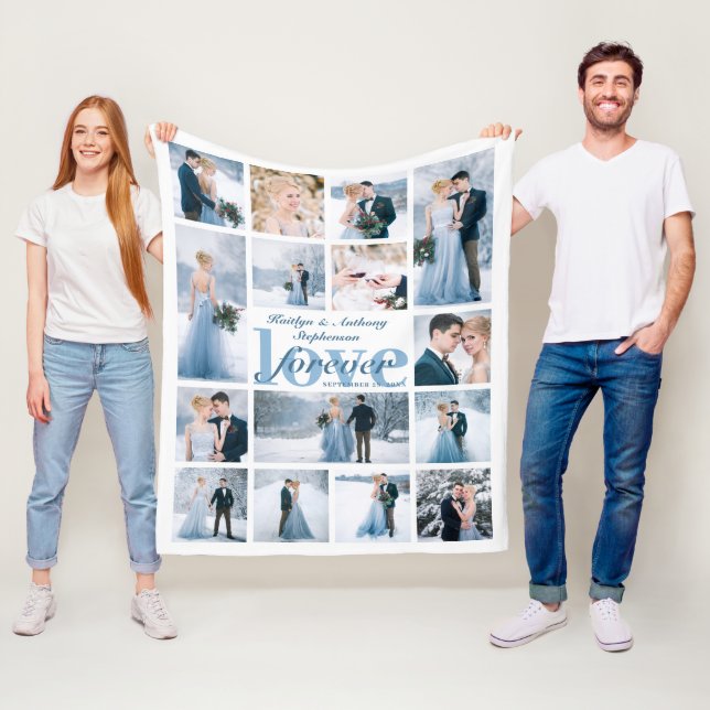 Liebe für Hochzeiten für 15-jährige FotoCollage Fleecedecke (Beispiel)