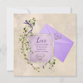 Liebe für Hochzeiten mit Blumenzweig Einladung