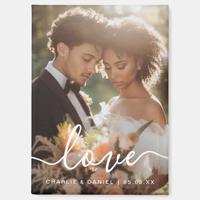 Liebe für Hochzeiten Verlobung Foto Magnet (Vorderseite)
