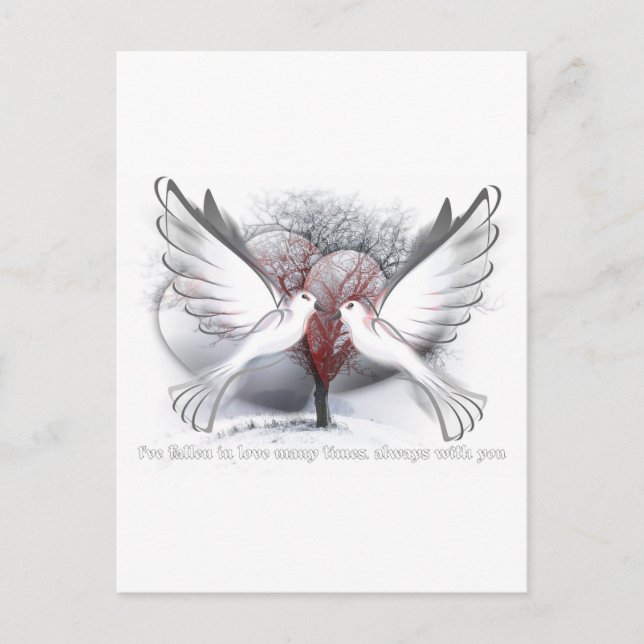 Liebe für ihre Postkarte (Vorderseite)