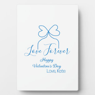 Liebe für immer blaue Schleife frohen Valentinstag Fotoplatte