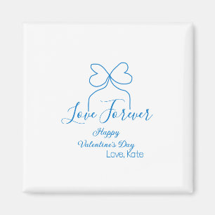 Liebe für immer blaue Schleife frohen Valentinstag Magnet