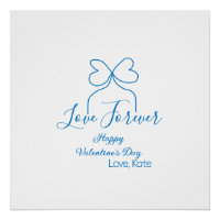 Liebe für immer blaue Schleife frohen Valentinstag