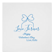 Liebe für immer blaue Schleife frohen Valentinstag