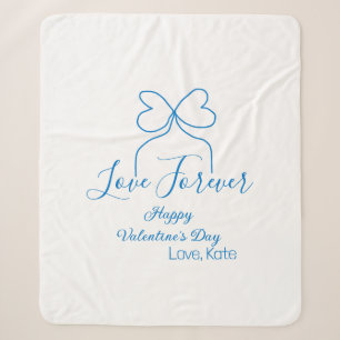 Liebe für immer blaue Schleife frohen Valentinstag Sherpadecke