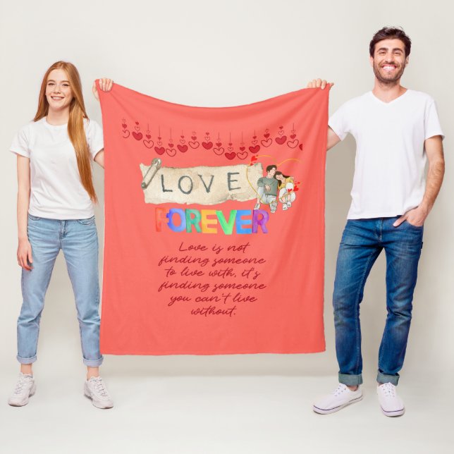 Liebe für immer – Frohen Valentinstag Fleecedecke (Beispiel)