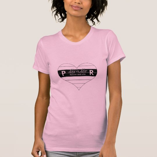 Liebe-für immer Herz-Monogramm-kundenspezifische T-Shirt