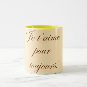 Liebe für immer in französischer Sprache Zweifarbige Tasse