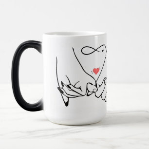 Liebe für immer – kleine Schwur Line-Art Verwandlungstasse