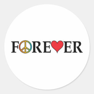 Liebe für immer runder aufkleber
