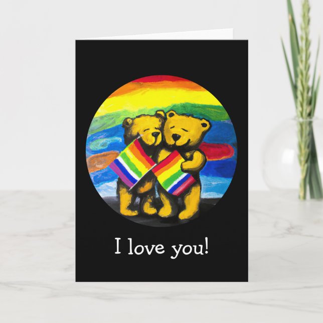Liebe für individuell anpassbare Bären mit LGBT-Re Karte (Vorderseite)