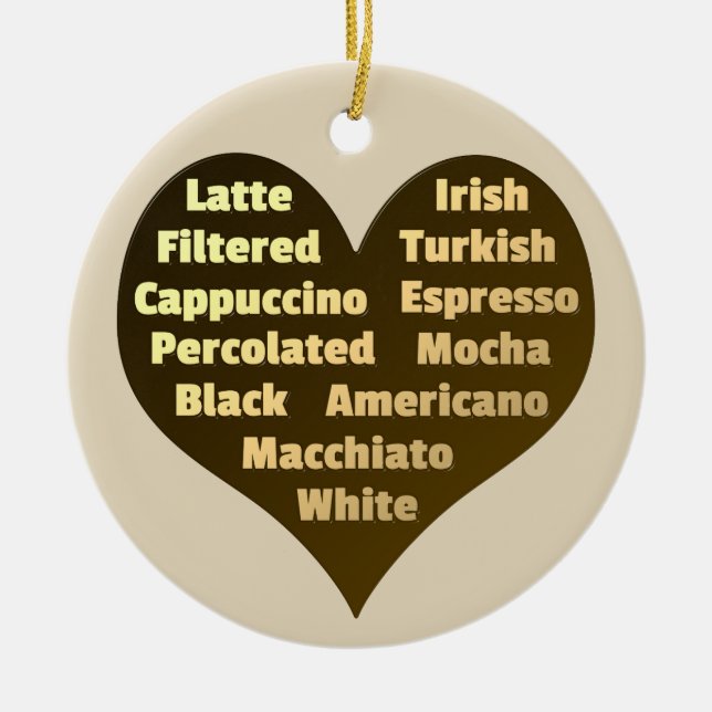 Liebe für Kaffee Keramik Ornament (Vorne)