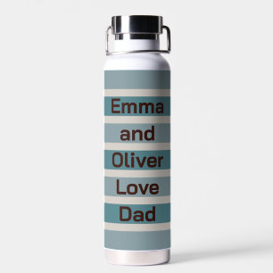 Liebe für Kinder Vater Blaue Streifen Trinkflasche