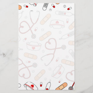 Liebe für Krankenpflege Weißer Hintergrund Briefpapier