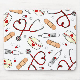 Liebe für Krankenschwester weiß Mousepad