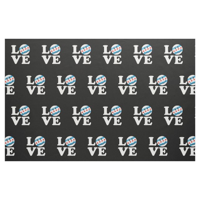 Liebe für lächelnde Flagge Chicagos Stoff (Fat Quarter (45,7 x 55,9 cm))