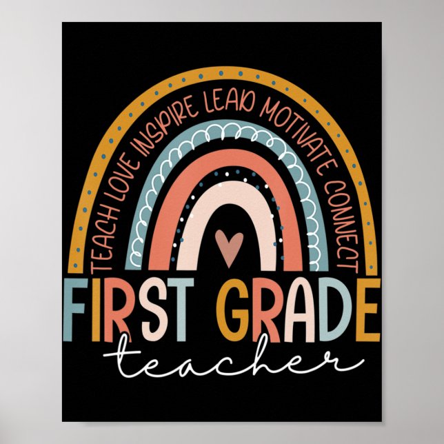 Liebe für Lehrer der ersten Klasse Inspirierte Boh Poster (Vorne)