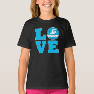 Liebe für Mädchen Schwimmen & Tauchen T-Shirt