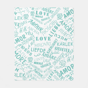 Liebe für mehrsprachiges Text - Farbe verschleiern Fleecedecke