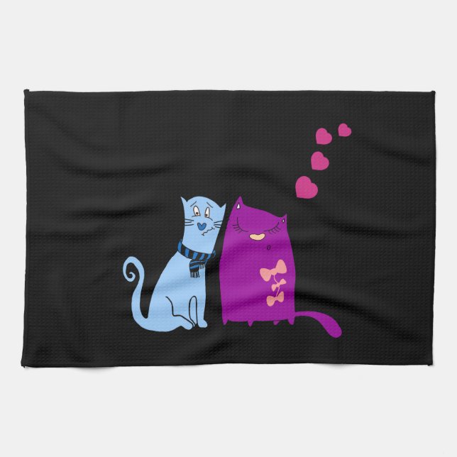 Liebe für niedliche Katzen Geschirrtuch (Horizontal)
