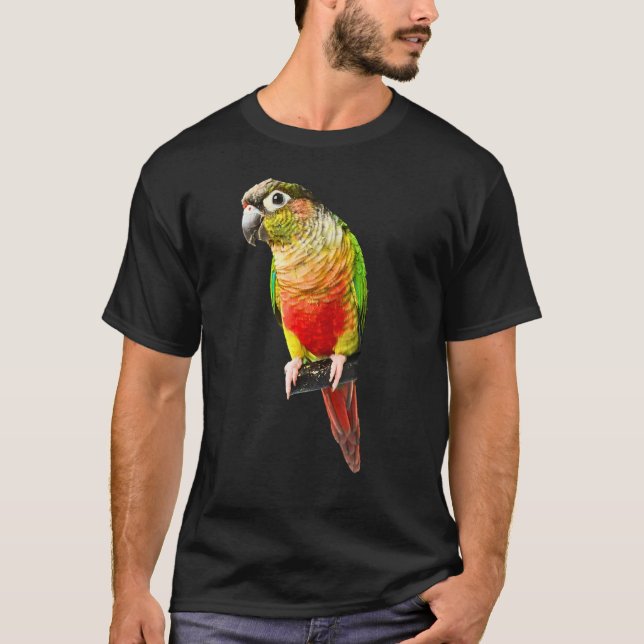 Liebe für Papagei Bird Grüne Wange T-Shirt (Vorderseite)