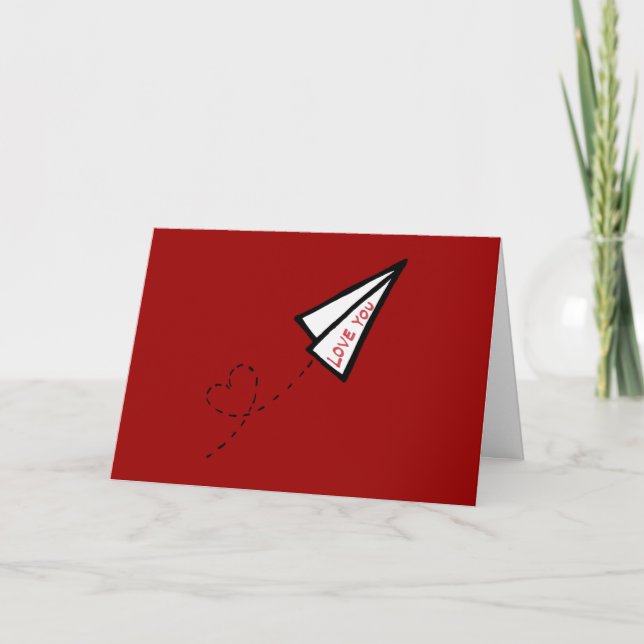 Liebe für Papierflugzeuge Karte (Vorderseite)