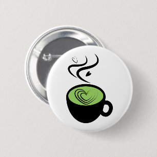 Liebe für perfektes Matcha Tea Valentine Button