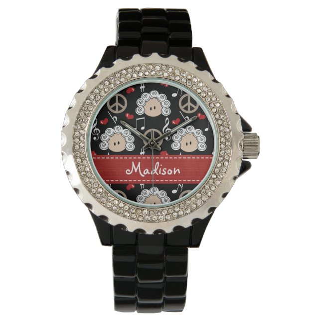 Liebe für personalisierten Frieden Beethoven Armbanduhr (Vorderseite)