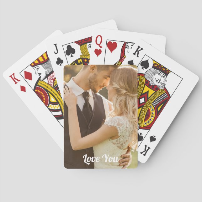 Liebe für personalisiertes Foto Spielkarten (Rückseite)