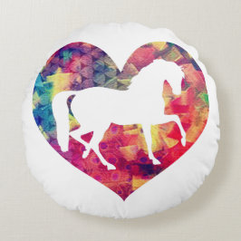 Liebe für Pferde Rundes Kissen