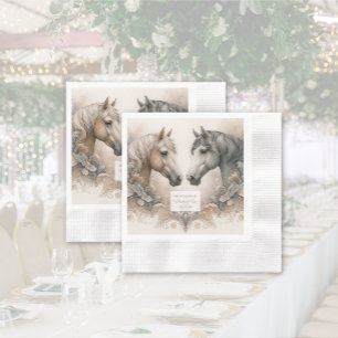 Liebe für Pferdehochzeitpapier Napkin Serviette
