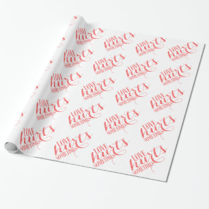 Liebe für Red Glitzer Text Hurra manchmal Pattern Geschenkpapier