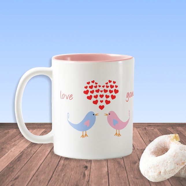 Liebe für romantische Liebhaber Zweifarbige Tasse (Von Creator hochgeladen)